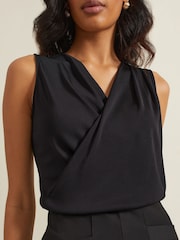 Phase Eight Black Sutton Drape Top - Image 5 of 7