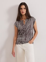 Phase Eight Brown Livie Print Top - Image 1 of 7