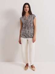 Phase Eight Brown Livie Print Top - Image 3 of 7