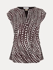 Phase Eight Brown Livie Print Top - Image 7 of 7