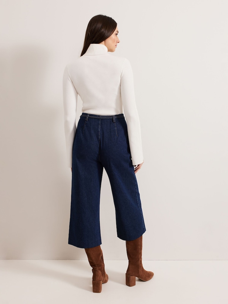 Phase Eight Blue Light Petite Aubrielle Clean Crepe Culottes - Image 2 of 7