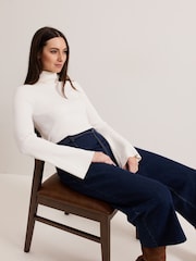 Phase Eight Blue Light Petite Aubrielle Clean Crepe Culottes - Image 5 of 7