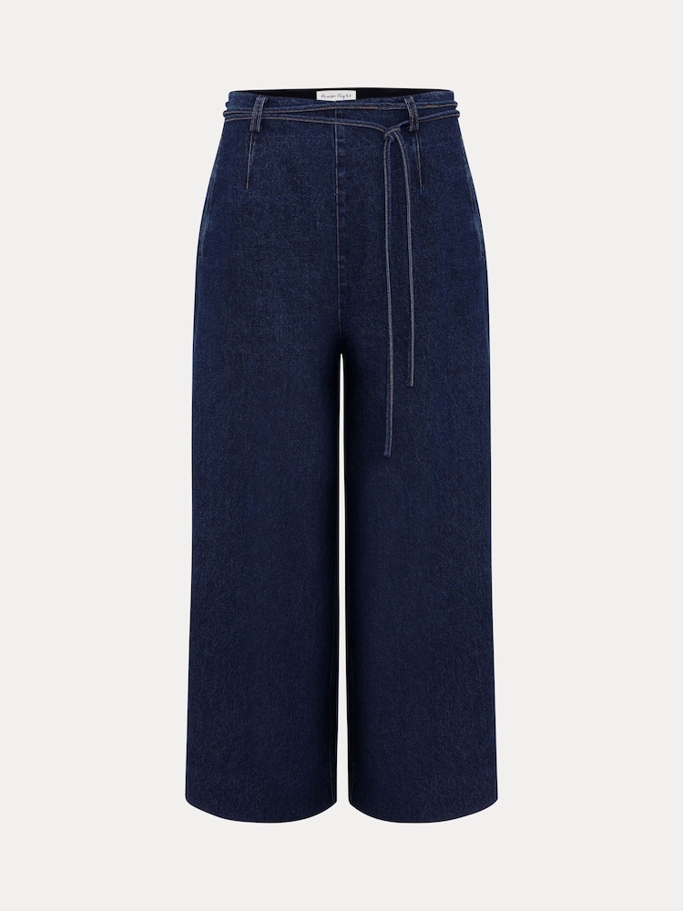 Phase Eight Blue Light Petite Aubrielle Clean Crepe Culottes - Image 7 of 7