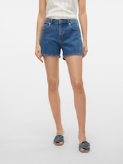 VERO MODA Blue Mid Rise Denim Shorts - Image 3 of 5