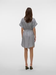 VERO MODA Blue Short Sleeve Shirt Dress - Image 2 of 4