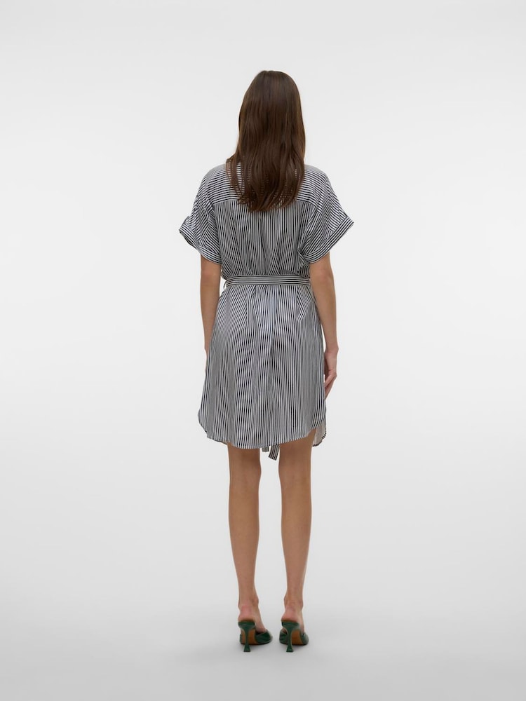 VERO MODA Blue Short Sleeve Shirt Dress - Image 2 of 4