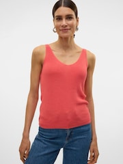 VERO MODA Pink Knitted Vest Cami Top - Image 1 of 6