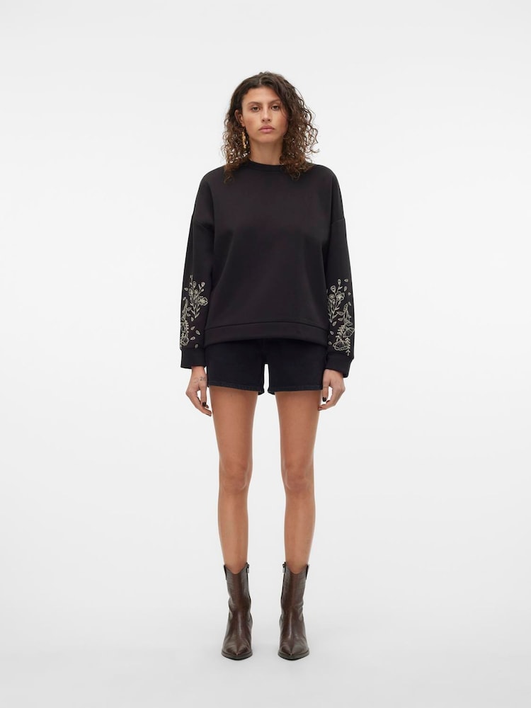 VERO MODA Black Mid Rise Denim Shorts - Image 5 of 7