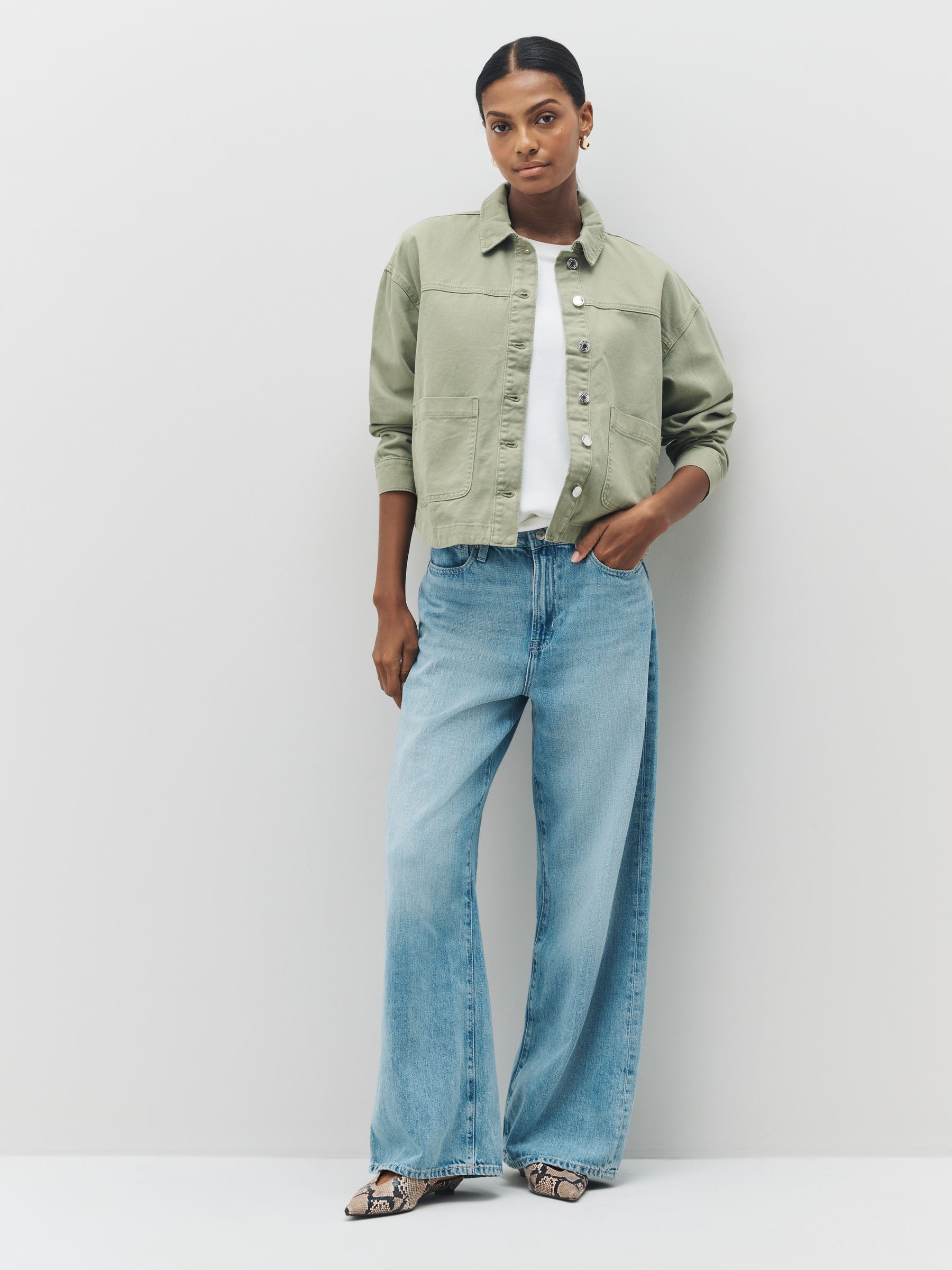 Buy VERO MODA Green Denim Shacket from Next USA