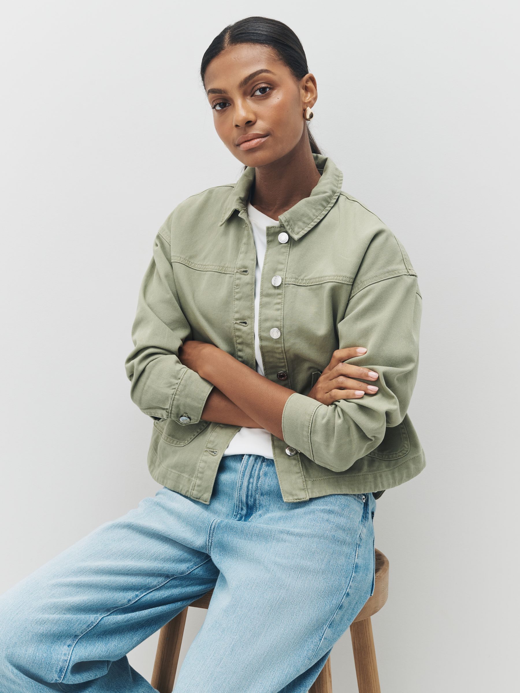 Buy VERO MODA Green Denim Shacket from Next USA