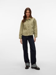 VERO MODA Green Denim Shacket - Image 4 of 7