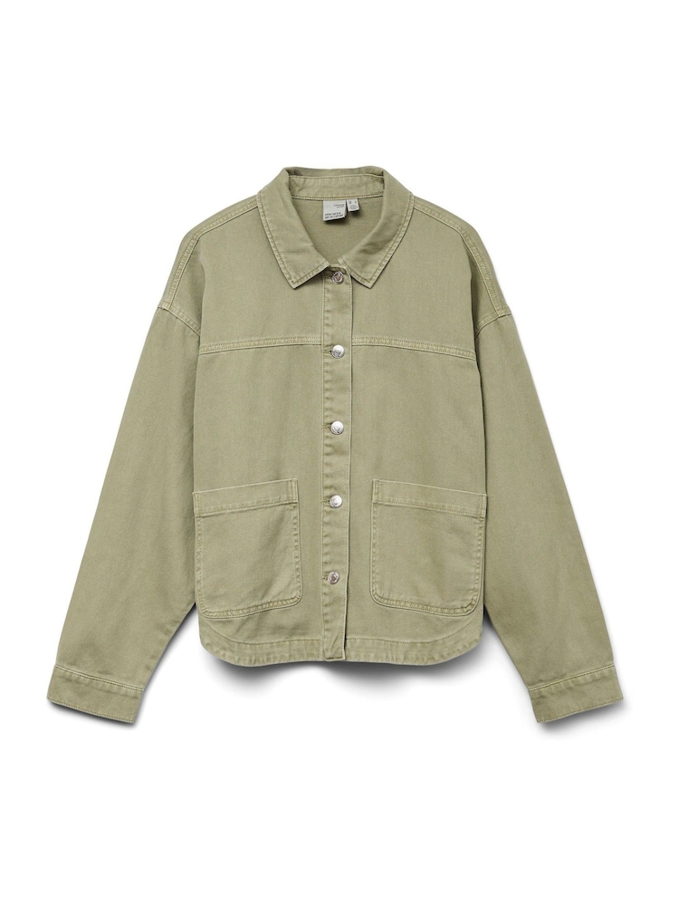 VERO MODA Green Denim Shacket - Image 7 of 7