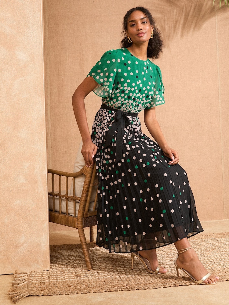 Ladies Dresses George Polka Dot Dress Buy Monsoon Blue Sicily
