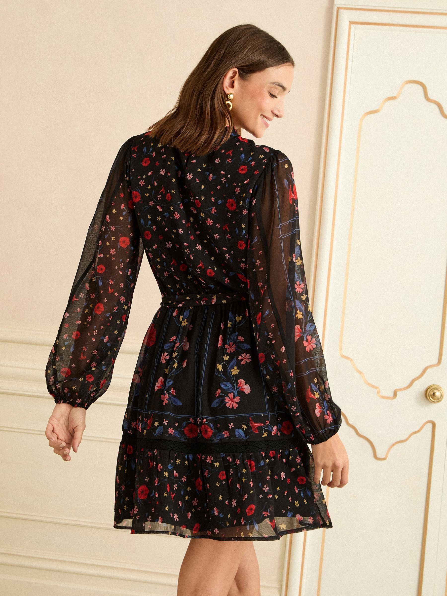 Buy Love & Roses Black Floral Lace Trim Black Mini Dress from Next USA