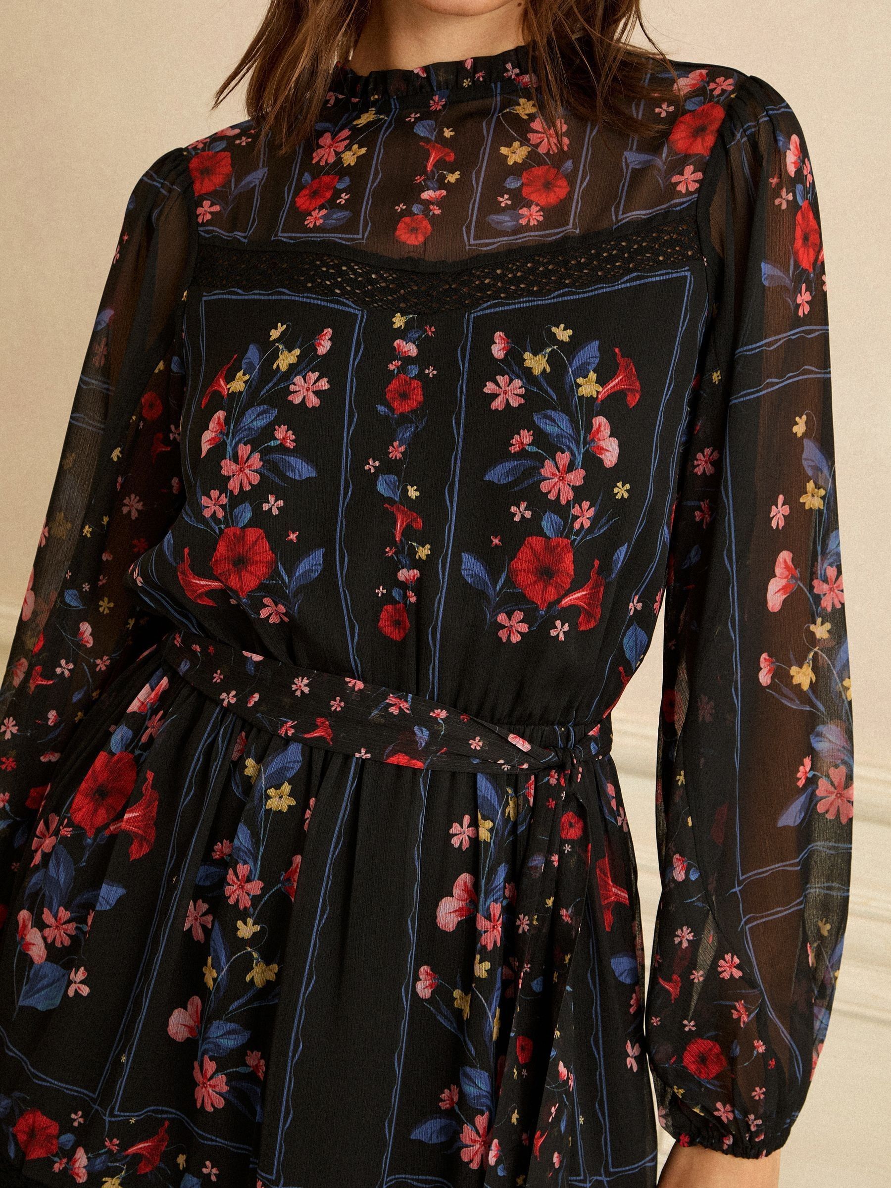 Buy Love & Roses Black Floral Lace Trim Black Mini Dress from Next USA
