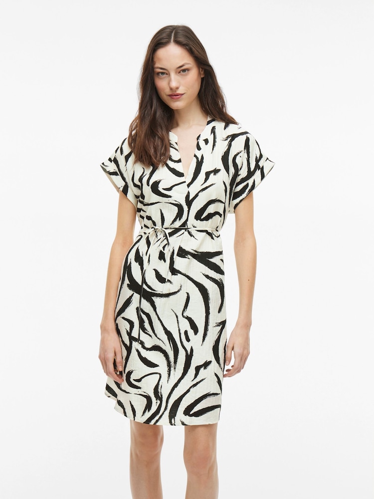 VILA Grey Belted Short Shirt Dress - Image 2 of 6
