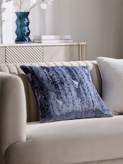 Navy 43 x 43cm Fem Chic Velvet Abstract Cushion - Image 1 of 5