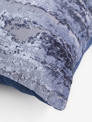 Navy 43 x 43cm Fem Chic Velvet Abstract Cushion - Image 3 of 5