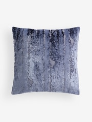Navy 43 x 43cm Fem Chic Velvet Abstract Cushion - Image 4 of 5