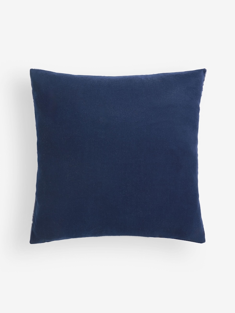 Navy 43 x 43cm Fem Chic Velvet Abstract Cushion - Image 5 of 5