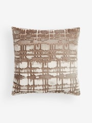 Dark Natural 43 x 43cm Velvet Abstract Lustre Cushion - Image 1 of 3