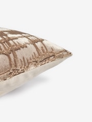 Dark Natural 43 x 43cm Velvet Abstract Lustre Cushion - Image 3 of 3