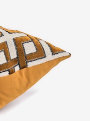 Gold/Natural Velvet Geometric Cushion - Image 6 of 6