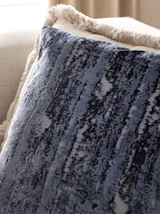Navy 59 x 59cm Fem Chic Velvet Abstract Cushion - Image 2 of 5