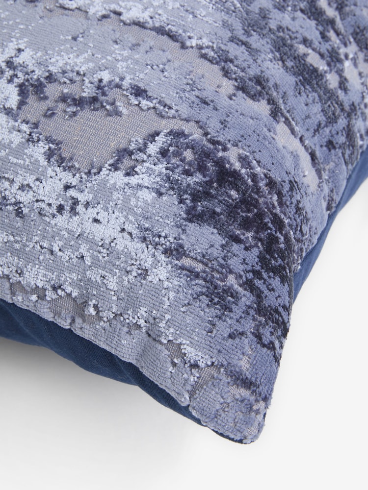 Navy 59 x 59cm Fem Chic Velvet Abstract Cushion - Image 5 of 5
