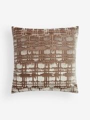 Dark Natural 59 x 59cm Velvet Abstract Lustre Cushion - Image 3 of 5