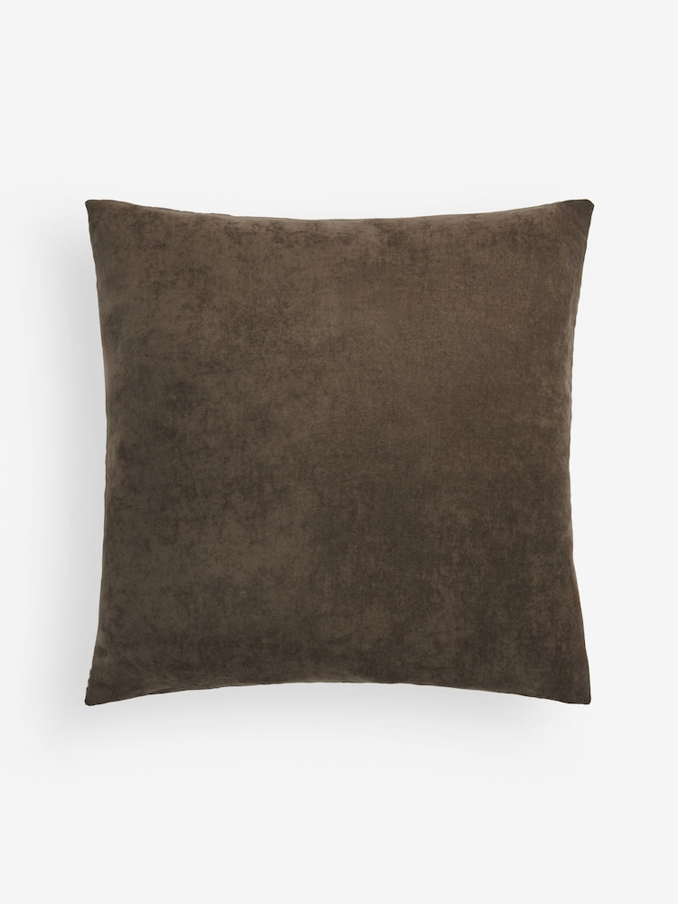 Mocha Brown 59 x 59cm Velvet Curve Cushion - Image 4 of 5