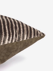 Mocha Brown 59 x 59cm Velvet Curve Cushion - Image 5 of 5