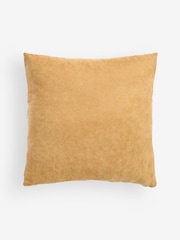 Ochre Yellow 50 x 50cm Velvet Abstract Floral Cushion - Image 4 of 5