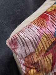 Multi Bright Cut Velvet Abstract Floral Cushion - Image 2 of 5