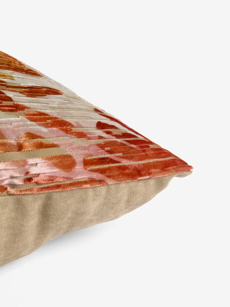 Multi Bright Cut Velvet Abstract Floral Cushion - Image 5 of 5