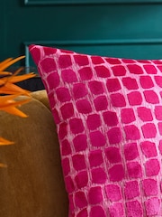 Fuchsia Pink 50 x 50cm Velvet Spot Cushion - Image 2 of 2