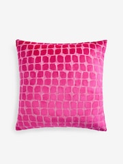 Fuchsia Pink 50 x 50cm Velvet Spot Cushion - Image 3 of 5