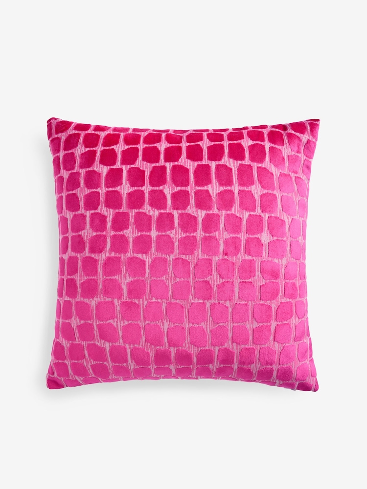 Fuchsia Pink 50 x 50cm Velvet Spot Cushion - Image 3 of 5