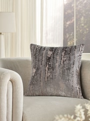 Charcoal Grey 43 x 43cm Fem Chic Velvet Abstract Cushion - Image 1 of 5