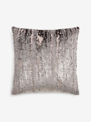 Charcoal Grey 43 x 43cm Fem Chic Velvet Abstract Cushion - Image 3 of 5
