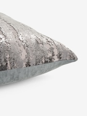 Charcoal Grey 43 x 43cm Fem Chic Velvet Abstract Cushion - Image 5 of 5