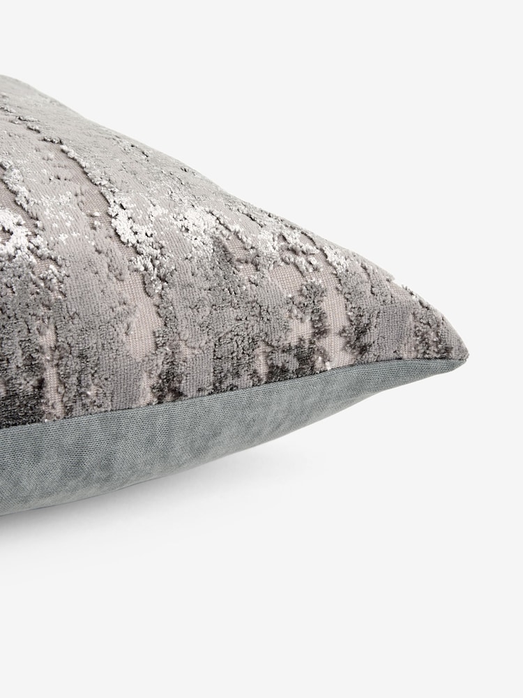 Charcoal Grey 43 x 43cm Fem Chic Velvet Abstract Cushion - Image 5 of 5