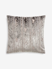 Charcoal Grey 59 x 59cm Fem Chic Velvet Abstract Cushion - Image 3 of 5