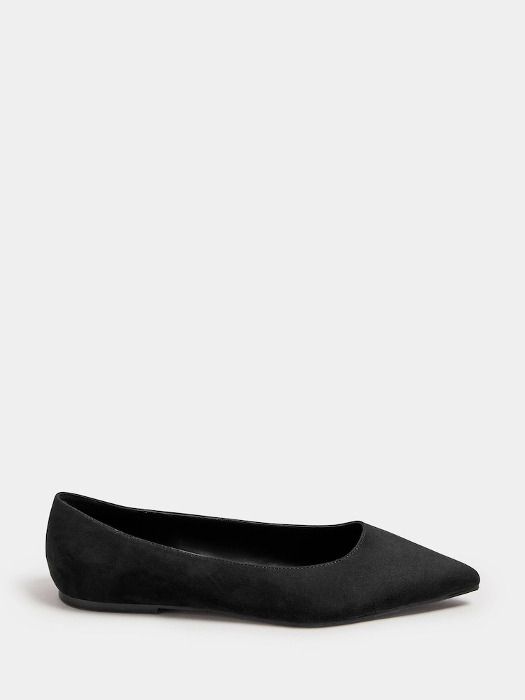 Long Tall Sally Black Suedette Micro Pumps - Image 1 of 4
