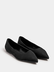 Long Tall Sally Black Suedette Micro Pumps - Image 2 of 4