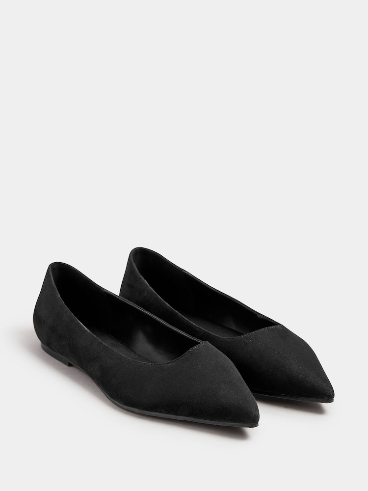 Long Tall Sally Black Suedette Micro Pumps - Image 2 of 4
