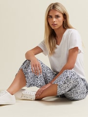 M&Co Blue Petite Rayon Culotte Trousers - Image 4 of 6