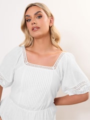 Yours Curve White Western Smock 100% Cotton Dress - Image 4 of 5
