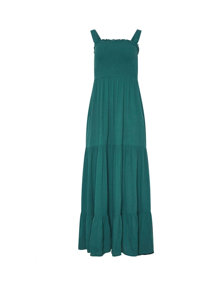 Long Tall Sally Green Strappy Tiered Dress - Image 6 of 6