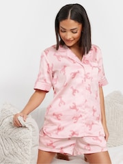 PixieGirl Petite Pink Satin Lobster Shirt & Shorts Set - Image 4 of 6